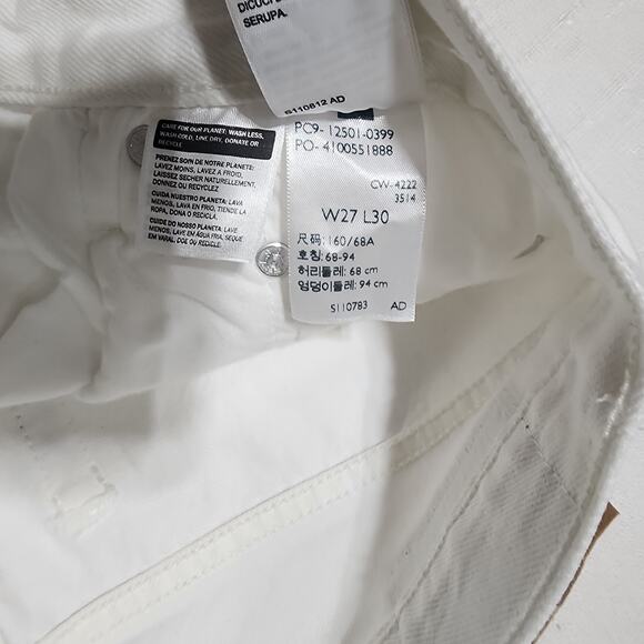 Levi's 501 original 27x30 sit at waist women-button fly white - Picture 7 of 8